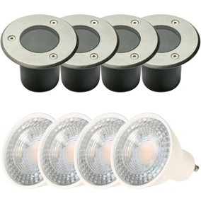 NOLA - CGC Four Round Small With Bulbs Stainless Steel Inground Or Decking Lights