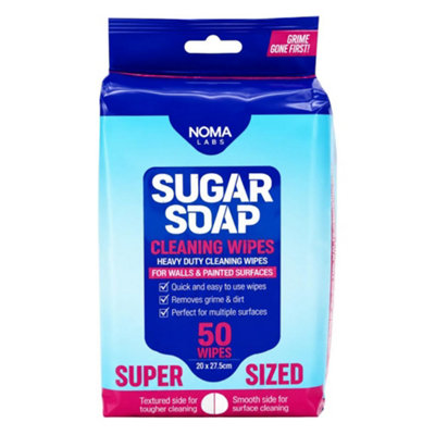 Noma Labs Sugar Soap Cleaning Wipes 50 Pack Heavy Duty Wall Cleaner ...
