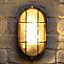 Noma Solar Oval Cage Bulk Head Rustic Copper Wall Porch Light Garden Outdoor