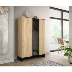 Nomad Highboard Display Cabinet (H)1520mm (W)1020mm (D)400mm with Drawers and Smoked Glass Door