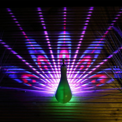 NomaPercy Peacock Silhouette Wall Entrance Light Battery Garden Colour Changing