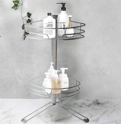 Non-Rust 2-Tier Corner Bath Caddy Organizer - Silver - 6