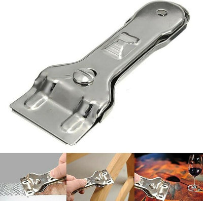 Non Scratch Glass & Ceramic Hob Scraper with 5 Replacement Metal Stain ...