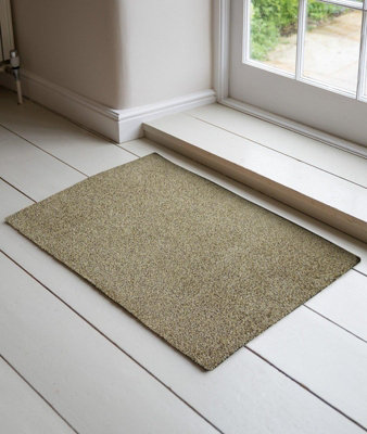 Non Slip Absorbent Dirt Trapper Entrance Door Mats Beige 40x60 cm