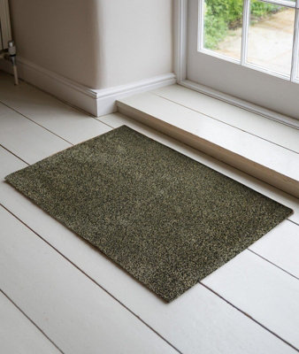 Non Slip Absorbent Dirt Trapper Entrance Door Mats Brown 50x80 cm