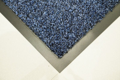 Non Slip Absorbent Dirt Trapper Rubber Edged Door Mats Blue 50x80 cm
