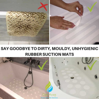 Non Slip Bath & Shower Stickers - 10x Large White Discs
