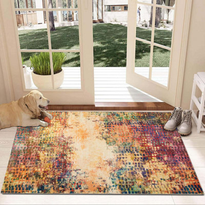 Non Slip Cashmere Door Rug Bedroom Living Room Entrance Large Floor Mat ...