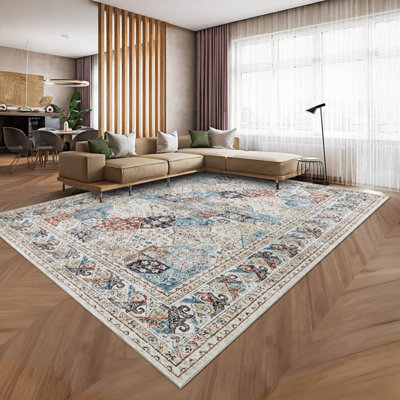 Non Slip Coastal Traditional Rug Luxury Bedroom Living Room Extra Large ...