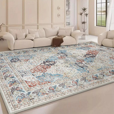 Non Slip Coastal Traditional Rug Luxury Bedroom Living Room Extra Large ...