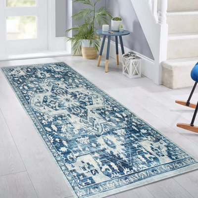 Non Slip Cshmere Rug Tranquil, 80 x 150 cm Area Floor Mat Luxury ...