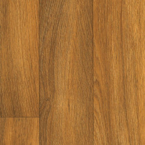 Non Slip Dark Brown Wood Effect Vinyl Flooring For LivingRoom, Hallways, 2mm Textile Backing Vinyl Sheet -1m(3'3") X 2m(6'6")-2m²