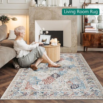 Non Slip Extra Large Rugs Traditional Cashmere Rug Living Room Bedroom Carpet