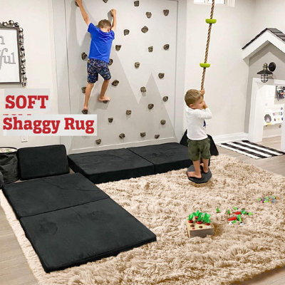 Non Slip Fluffy Shaggy Rug Indoor/Outdoor floor Mat Area Bedroom Living Room Rugs