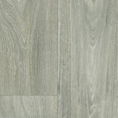 Non Slip Grey Wood Effect Vinyl Flooring For LivingRoom, Kitchen, 2.7mm Cushion Backed Vinyl Sheet-3m(9'9") X 2m(6'6")-6m²