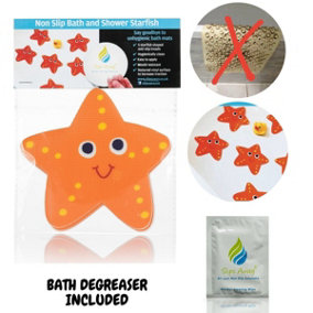 Non Slip Kids & Baby Bath Stickers  Smiley Starfish x5