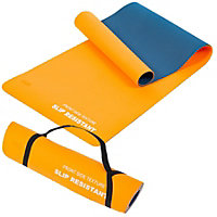 Non Slip Reversible Yoga Mat 6mm - Navy/Orange