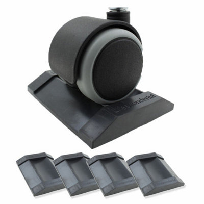 Non Slip Rubber Castor Cups - 4 Pcs - Stop Wheeled Furniture & Beds From Rolling