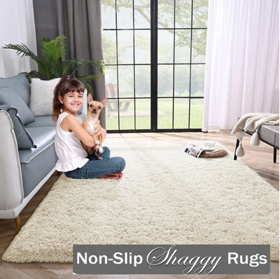 Non Slip Shaggy Area Rugs Livingroom Rug Bedroom Soft Faux Fur Fluffy Carpet