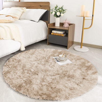 Non Slip Shaggy Round Rugs Soft Fluffy Area Rug Living Room Bedroom Carpets