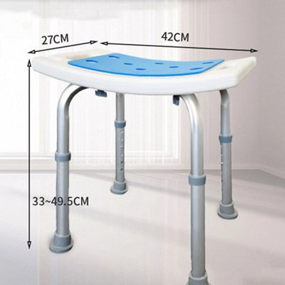 Non-slip Shower Bath Seat Chair Stool Bench Aluminum