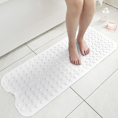 Non Slip Shower Mat White 40 X 100 CM Extra Large Bath Tub Shower Mat