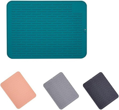 NeuWook Super Absorbent Diatom Mud Dish Drying Mat - 16x20 Inch, Quick Dry, Heat Resistant, Anti-Slip (Yellow+Blue)