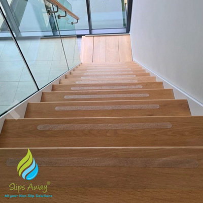 Non Slip Strips for Stairs Clear 64cm x 3 cm 16x pack