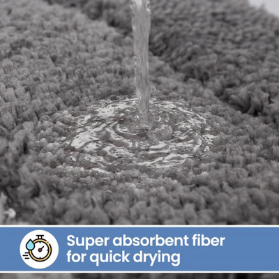 Non Slip Super Absorbent Bath Mat Shower Mat Rug Microfibre Machine ...