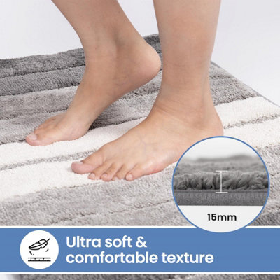 Non Slip Super Absorbent Bath Mat Shower Mat Rug Microfibre Machine Washable - 5