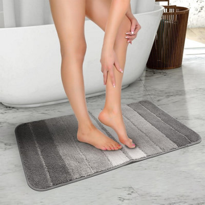 Non Slip Super Absorbent Bath Mat Shower Mat Rug Microfibre Machine Washable - 9