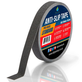 Non Slip Tape Roll Pro Standard Grade -Indoor/Outdoor Use by Slips Away - Black 25mm x 18m