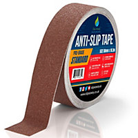 Non Slip Tape Roll Pro Standard Grade -Indoor/Outdoor Use by Slips Away - Brown 50mm x 18m
