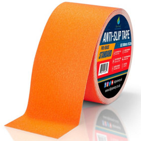 Non Slip Tape Roll Pro Standard Grade -Indoor/Outdoor Use by Slips Away - Orange 100mm x 18m