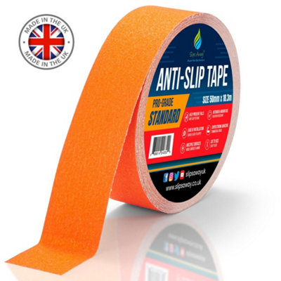 Non Slip Tape Roll Pro Standard Grade -Indoor/Outdoor Use by Slips Away -Orange 50mm x 18m