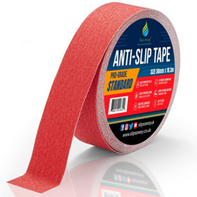 Non Slip Tape Roll Pro Standard Grade -Indoor/Outdoor Use by Slips Away - Red 50mm x 18m