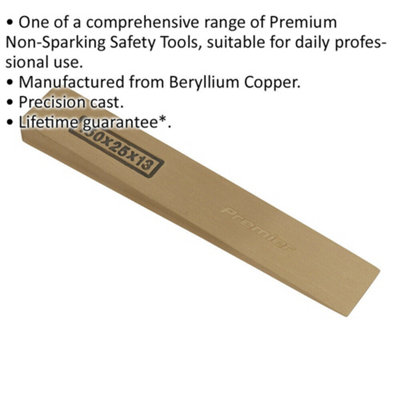 Non Sparking Lifting Wedge - 150 x 25 x 13mm - Precision Cast - Beryllium Copper