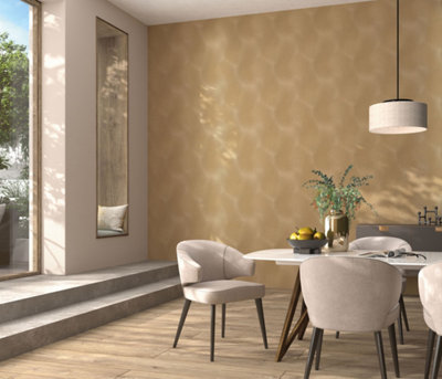 Nonwoven wallpaper gold - 10,05 x 0,53 m