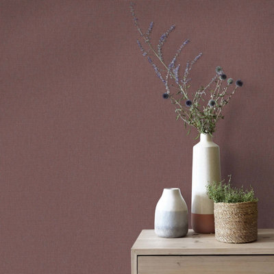 Nonwoven wallpaper plain Mauve - 10,05 x 0,53 m
