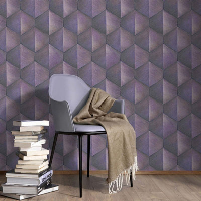 Nonwoven wallpaper purple - 10,05 x 0,53 m