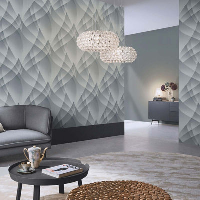 Nonwoven wallpaper silver - 10,05 x 0,53 m