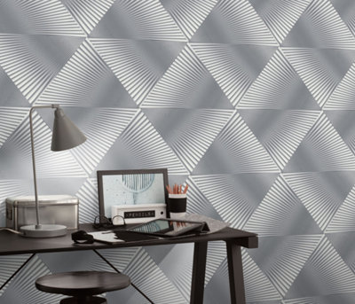 Nonwoven wallpaper silver - 10,05 x 0,53 m