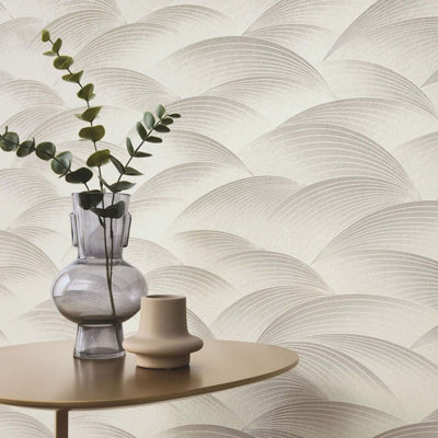 Nonwoven wallpaper Taupe - 10,05 x 0,53 m