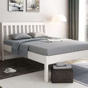 Noomi Elsie Solid Wood Bed Kingsize - White