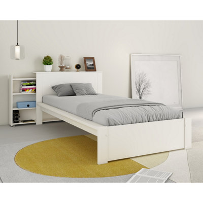 Noomi Juno Wooden Storage Single Bed - White | DIY at B&Q