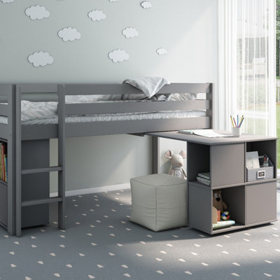 Noomi Nora Midi Wooden Midsleeper Craft Cabin - Grey