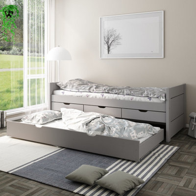 Noomi Solid Wood Tomas Captain Bed - Grey