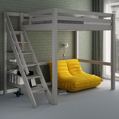 Noomi Studio Loft Bed Double Wooden Hgh Sleeper - Grey