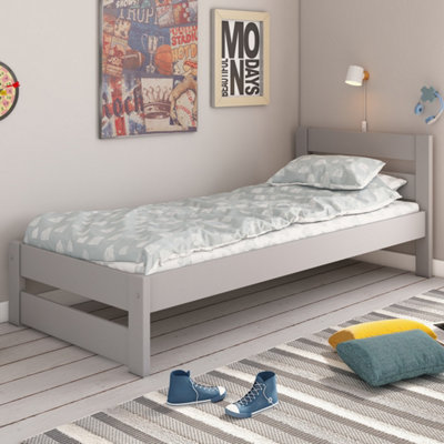 Noomi Tera Solid Wood Single Bed - Grey