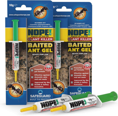 NOPE Ant Killer Syringe (2x10g) Baited Ant Gel Indoor & Outdoor Total Nest/s Eradication. Zero mess & refillable.